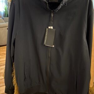 Banana Republic Black Lightweight Zip-Front Shirt Jacket